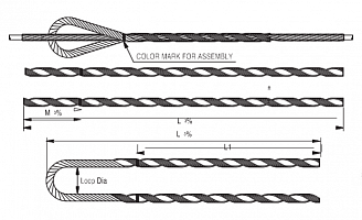 Натяжные спиральные зажимы DTADSS с размерами  XS,  S,  M,  L, LS